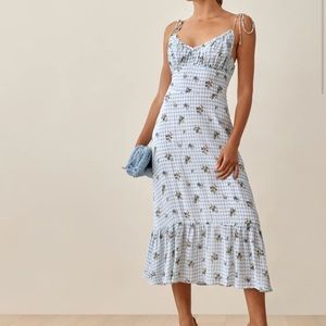 NWT Reformation Al Fresco Embry Midi Ruffle Dress Size 10